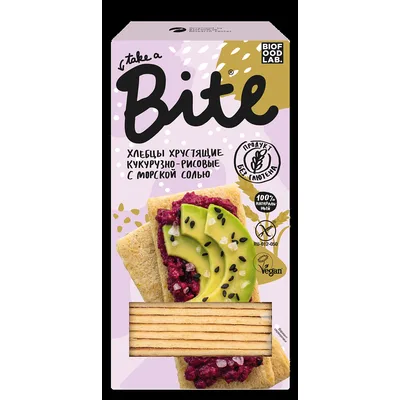 Bite Хлебцы хрустящие КУКУРУЗНО-РИСОВЫЕ С МОРСКОЙ СОЛЬЮ БФЛ