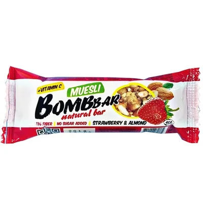 BOMBBAR Батончик мюсли 45 г Клубника