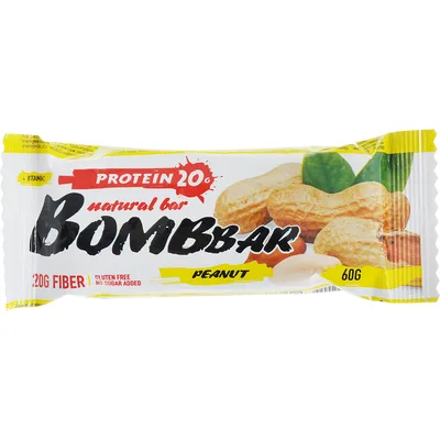 BOMBBAR Батончик неглазированный 60 г Арахис