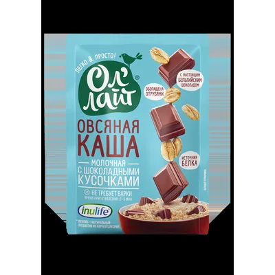 Ол лайт Каша овсяная молочная быстрого приготовления с шоколадными кусочками