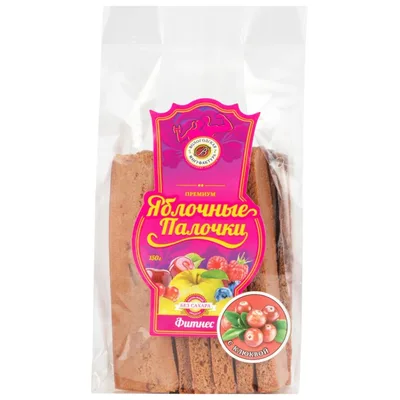 Традиция Яблочные палочки без сахара с клюквой