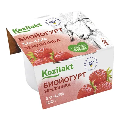 БиоЙогурт "Формула Здоровья" из козьего молока м.д.ж. 3,0-4,5 % 100 гр (земляника)