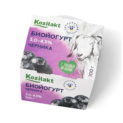 БиоЙогурт "Формула здоровья" из козьего молока м.д.ж. 3,0-4,5% 100 гр (черника)
