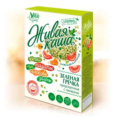 Vita Family Зеленая Гречка пророщенная с овощами