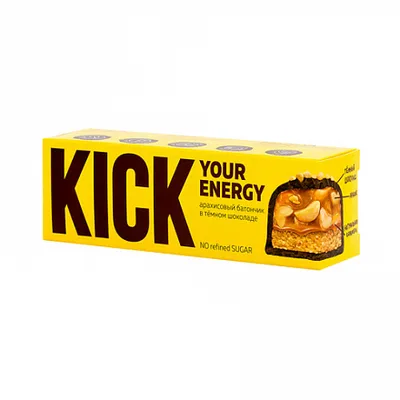 Батончик KICK Арахис темный шоколад