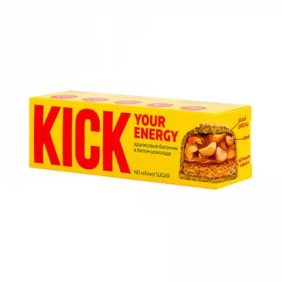 Батончик KICK Арахис белый шоколад