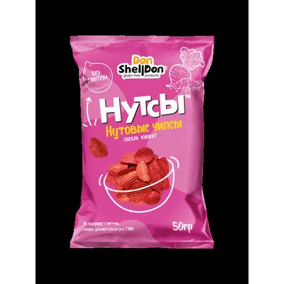 Дон Шелдон. Чипсы нутовые "Нутсы" со вкусом свеклы и кунжута