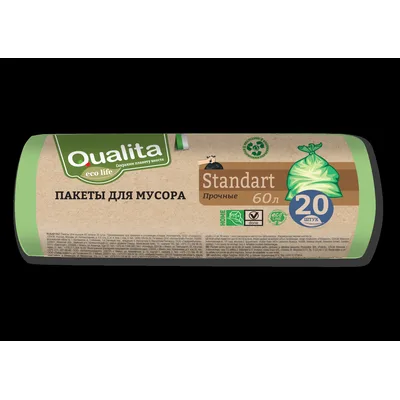 QUALITA Мусорные пакеты стандартные Eco Life 60л 20шт. /30