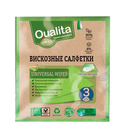 QUALITA Салфетки вискозные Eco life 3шт. /30