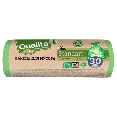 QUALITA Мусорные пакеты стандартные Eco Life 35л 30шт /60