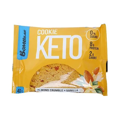 BOMBBAR Печенье Кето 40 гр (Со вкусом миндального крамбла с ванилью)