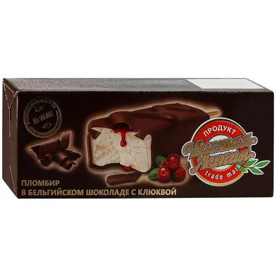 Мороженое эскимо пломбир В БЕЛЬГИЙСКОМ ШОКОЛАДЕ С КЛЮКВОЙ