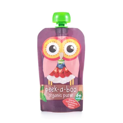 Детское органическое пюре Peek-a-boo греческий йогурт с ягодами, с 6 мес.