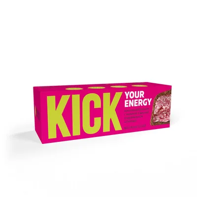 Батончик KICK кокосовый с малиной