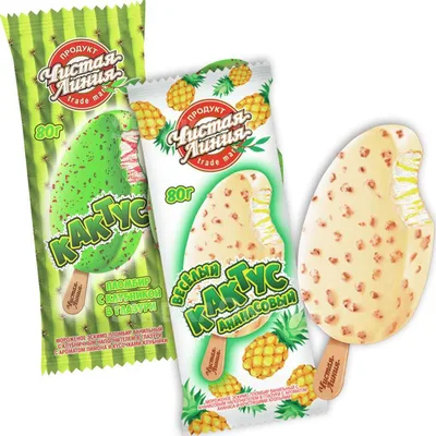 Мороженое эскимо "ВЕСЕЛЫЙ КАКТУС" Ананасовый