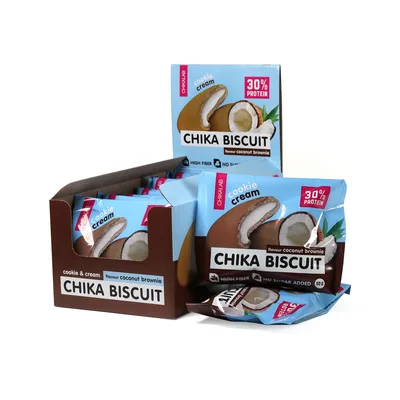 CHIKALAB Печенье неглазированное с начинкой 50 гр (Кокосовый брауни)
