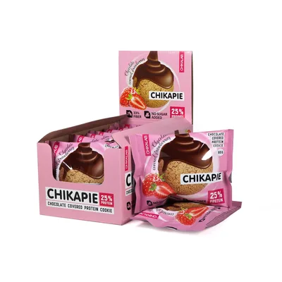 CHIKALAB Печенье глазированное с начинкой 60 гр. (Клубника в шоколаде)