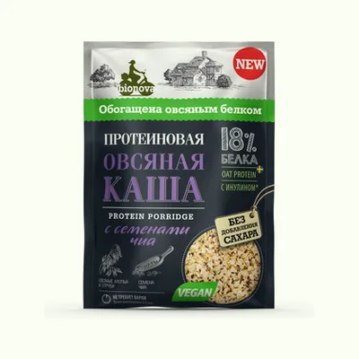 Bionova Каша протеиновая быстрого приготовления овсяная с семенами Чиа