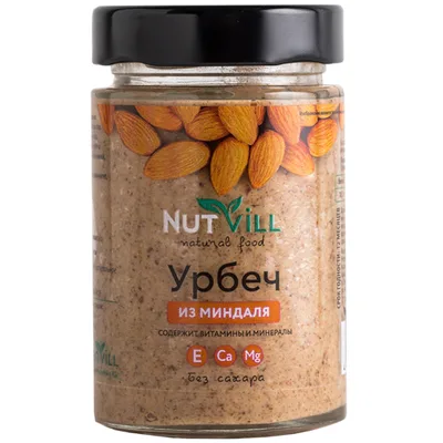 Урбеч из миндаля 180г.GreenVill