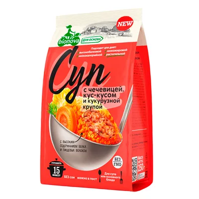 Bionova Смесь с чечевицей, кускусом и кукурузной крупой