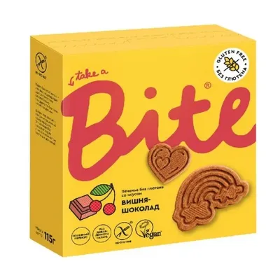 Bite Печенье безглютеновое "Вишня-шоколад"