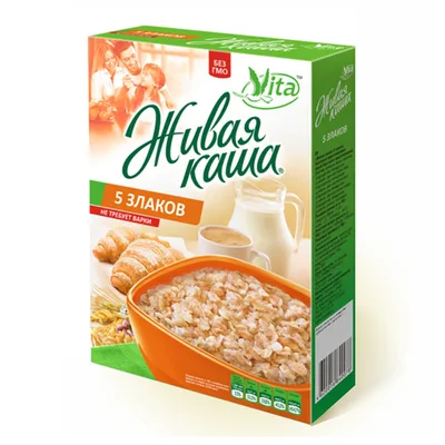 Vita Family 5 ЗЛАКОВ. Хлопья цельнозерновые с проростками.