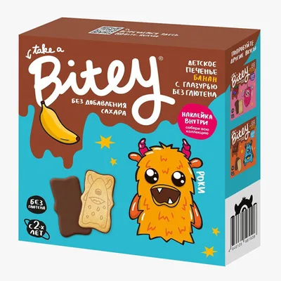 Bite Печенье с глазурью БАНАН