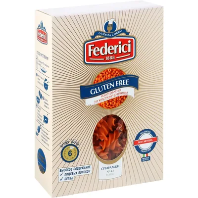 Federici №042 Макаронные изделия из красной чечевицы спиральки