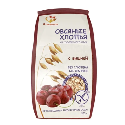 Без Глютена Хлопья овсяные с Вишней 375г NEW