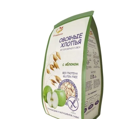 Без Глютена Хлопья овсяные с Яблоком 375г NEW