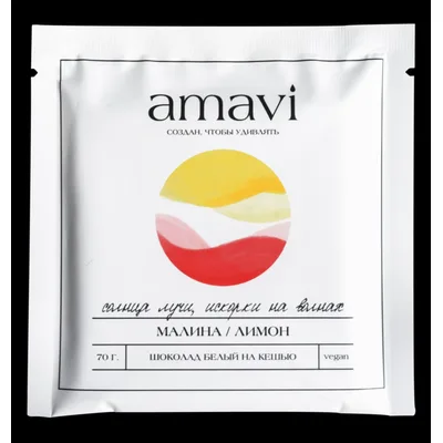 AMAVI Шоколад"Белый на кешью Малина/Лимон"