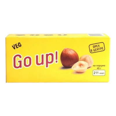 Шоколадный батончик "Go up", Нуга и фундук 45 гр RAW TO GO