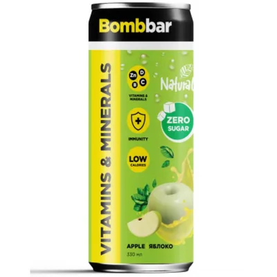 Напиток б/а BOMBBAR газированный "Лимонад со вкусом яблока"