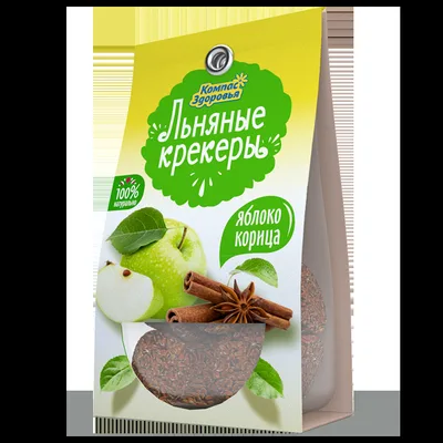 Компас здоровья Крекеры льняные С ЯБЛОКАМИ И КОРИЦЕЙ