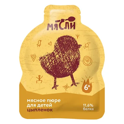 Мясное пюре "Цыпленок", ТМ "МЯСЛИ", для питания детей раннего возраста, с 6 месяцев