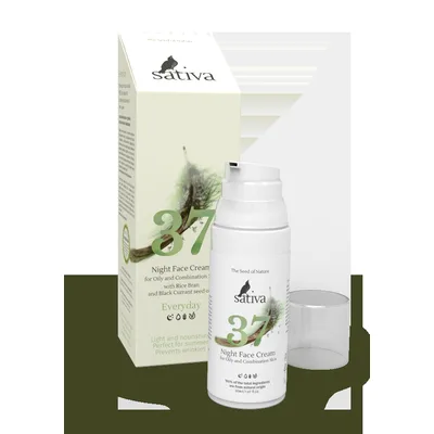 SATIVA Крем для лица ночной №37 для жирного и комбинированного типа кожи