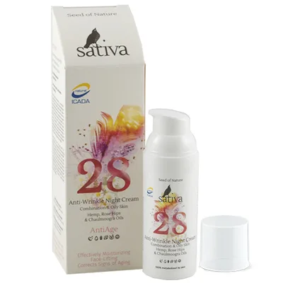 SATIVA Крем-флюид №28 для профилактики и коррекции морщин, ночной