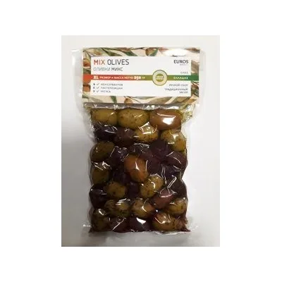Оливки с/к Микс " Evros "вакуум 250 гр .( XL)