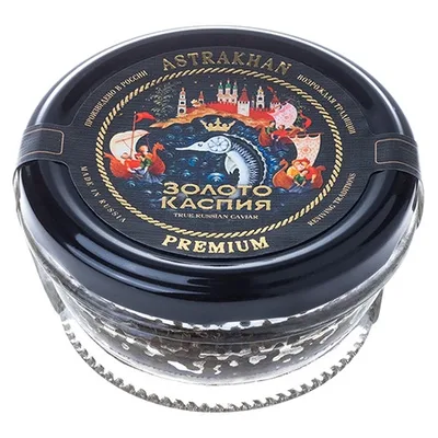 Икра (Ф) (осетровая, Premium, ст/б, 100гр Золото Каспия, Россия