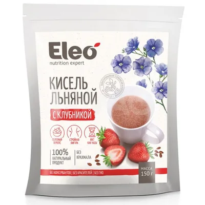 Кисель льняной с клубникой "Eleo"