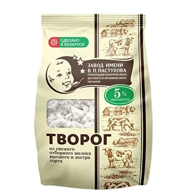 Творог м.ж.д. 5%,350 гр.Завод им. В.П.Пастухова