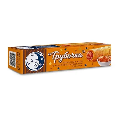 Молочный крем с молоком сгущённым с сахаром вареным в вафельной трубочке 30 г.Завод им. В.П.Пастухов