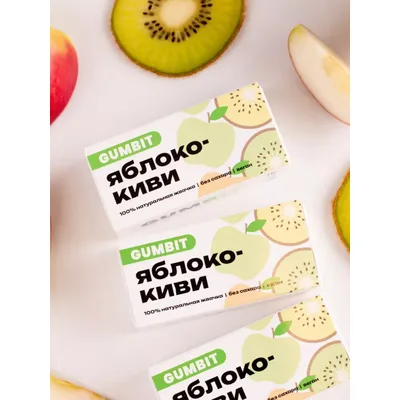 Натуральная жвачка GUMBIT со вкусом Яблоко-киви