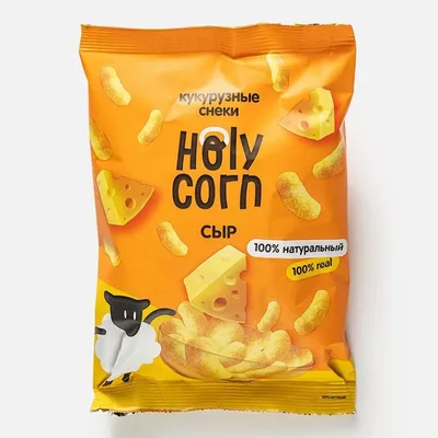 Holy Corn Кукурузные снеки "Сыр"с сырным соусом