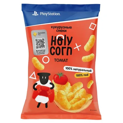 Holy Corn Кукурузные снеки "Томат"с соусом Хайнц