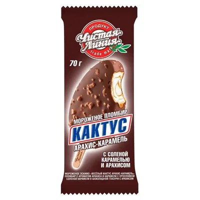 Мороженое эскимо"Веселый Кактус арахис-карамель"пломбир