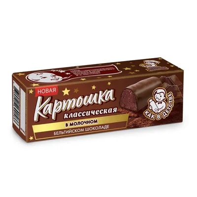 Пирожное Картошка 30 гр.классическая в молочном бельгийском шоколаде Завод В.П.Пастухова