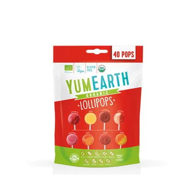 Карамель органическая Organic Fruit Popps в асс-те на палочке  со вкусами клубника, черника,манго