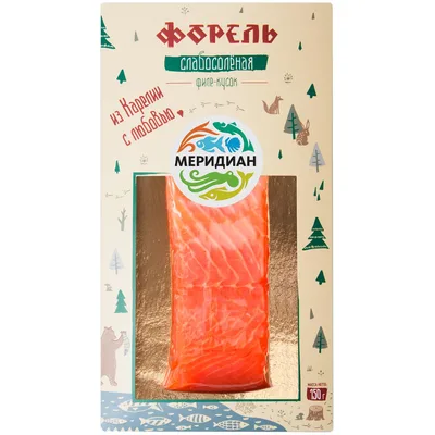 ФОРЕЛЬ ФИЛЕ-КУСОК СЛАБОСОЛЕНАЯ (РЫБНЫЙ БАЗАР) ФАС 150г.Меридиан