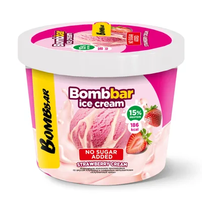 ТМ "BOMBBAR" Мороженое семейное "Клубничный крем"